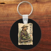 Samurai Capybara Japanese Art Vintage Graphic Funn キーホルダー (正面)