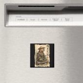 Samurai Capybara Japanese Art Vintage Graphic Funn マグネット (インサイチュ (食洗機))