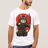 Samurai Cat Archer, Japanese Warrior Neko Tシャツ (正面)