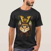 Samurai Cat Armor Japanese Warrior Bushido Japanes Tシャツ (正面)