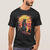 Samurai Cat Bushido Japanese Aesthetic Style Tシャツ (正面)