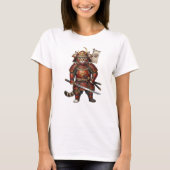 Samurai Cat in Traditional Armor – with Sword Tシャツ (正面)