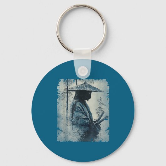 Samurai Cat Japanese Art Anime Men Women Kids Grap キーホルダー (正面)