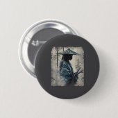 Samurai Cat Japanese Art Anime Men Women Kids Grap 缶バッジ (正面&裏面)