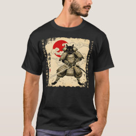 Samurai Cat  Japanese cat Warrior anime cat Japane Tシャツ