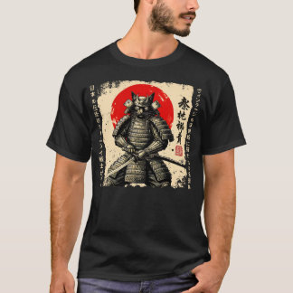 Samurai Cat  Japanese cat Warrior anime cat Japane Tシャツ
