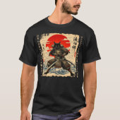 Samurai Cat  Japanese cat Warrior anime cat Japane Tシャツ (正面)