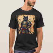 Samurai Cat  Japanese cat Warrior anime cat Japane Tシャツ (正面)