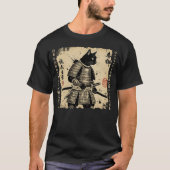 Samurai Cat Japanese cat Warrior anime cat Japanes Tシャツ (正面)