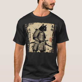 Samurai Cat Japanese cat Warrior anime cat Japanes Tシャツ