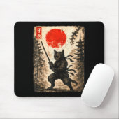 Samurai Cat Japanese Mens Boys Kids Graphic Anime  マウスパッド (マウス)