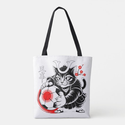 Samurai Cat Soccer For Shopping & Everyday use トートバッグ (裏面)