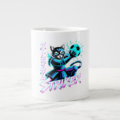 Samurai Cat Striker Mug - For Soccer Fans ジャンボコーヒーマグカップ (正面)