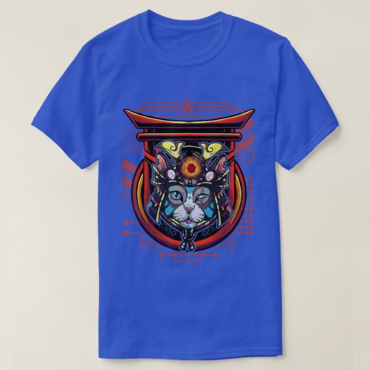 Samurai cat T-Shirt Tシャツ (デザイン正面)