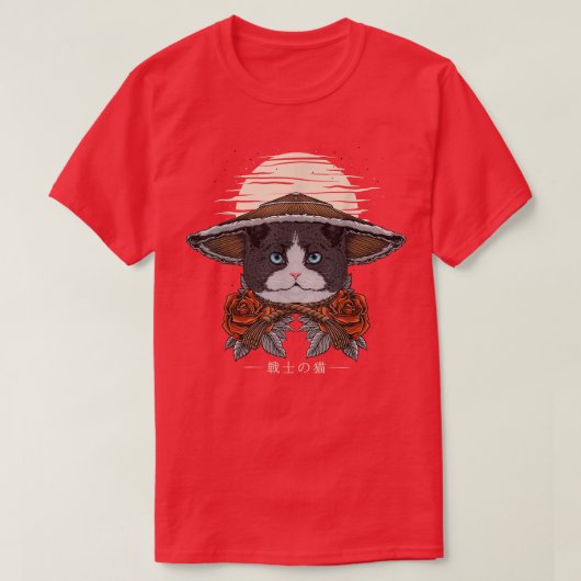 Samurai Cat Warrior (2) Tシャツ (デザイン正面)