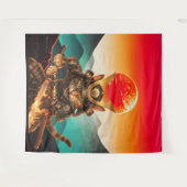Samurai Cat Warrior Legend Wall Tapestry タペストリー (正面(横))