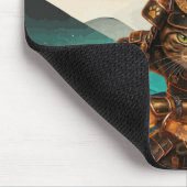 Samurai Cat Warrior Sunset NonSlip Gaming Mousepad マウスパッド (コーナー)