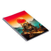 Samurai Cat Warrior Sunset Premium spiral Notebook ノートブック (右側)