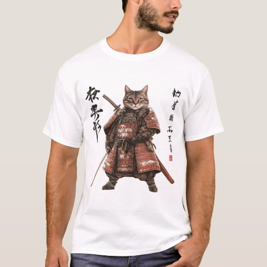 Samurai Cat Warrior Tシャツ (正面)