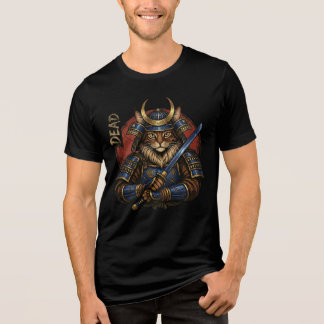 Samurai Cat Warrior T-Shirt | Katana Armor Illustr トライブレンドＴシャツ