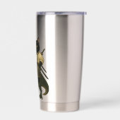 Samurai Cat with Beer & T-Rex | Retro Japanese Art 保温保冷タンブラー (左面)