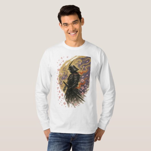【Samurai Cherry Blossom Long Sleeve T-Shirt】 Tシャツ (正面フル)