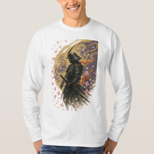 【Samurai Cherry Blossom Long Sleeve T-Shirt】 Tシャツ (正面)