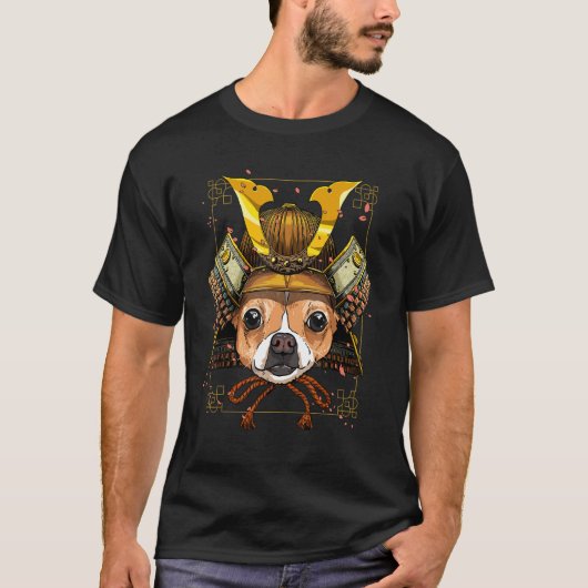 Samurai Chihuahua Owner Dog  Japanese Warrior Bush Tシャツ (正面)