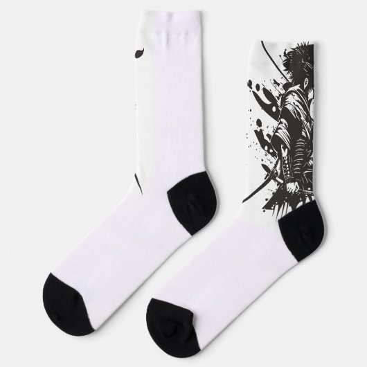 Samurai Crew Socks – Japanese Warrior Art with Kan ソックス (左)