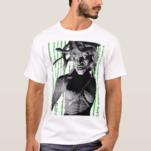 SAMURAI FEUDALによるMADUSA 1X001 WHITE MATRIX WHITE Tシャツ (正面)
