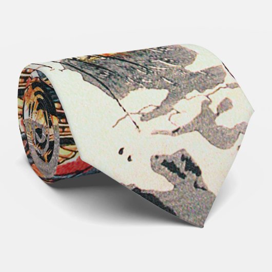 Samurai Fighting a Tiger, Kuniyoshi, Ukiyo-e ネクタイ (ロール)