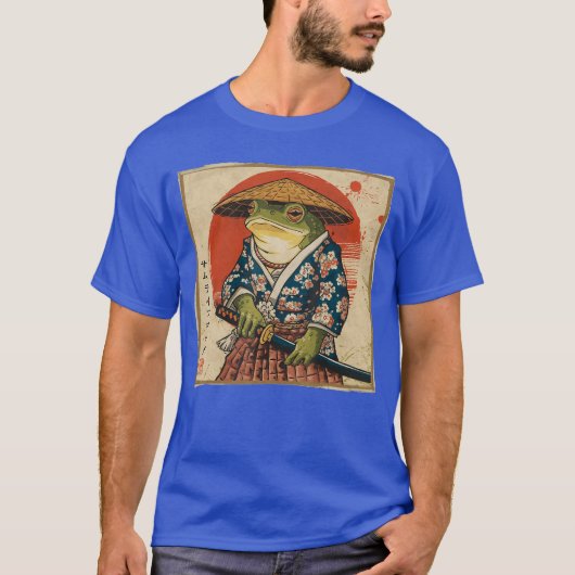 Samurai Frog Japanese Funny Anime Gifts For Men Wo Tシャツ (正面)