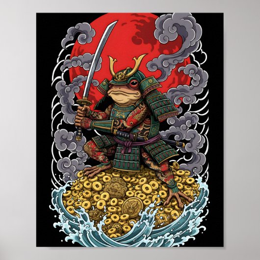 Samurai Frog of Fortune – Mythical Warrior Art ポスター (正面)