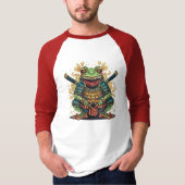 Samurai frog warrior Basic 3/4 Sleeve Raglan Shirt Tシャツ (正面)