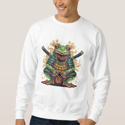 Samurai frog warrior Basic Sweatshirt スウェットシャツ (正面)