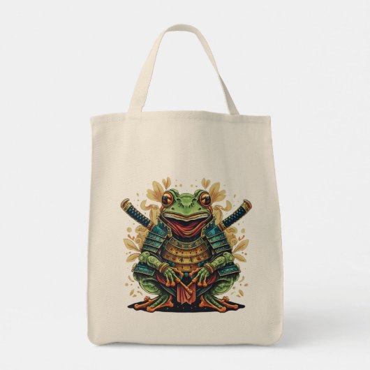 Samurai frog warrior Grocery Tote トートバッグ (裏面)