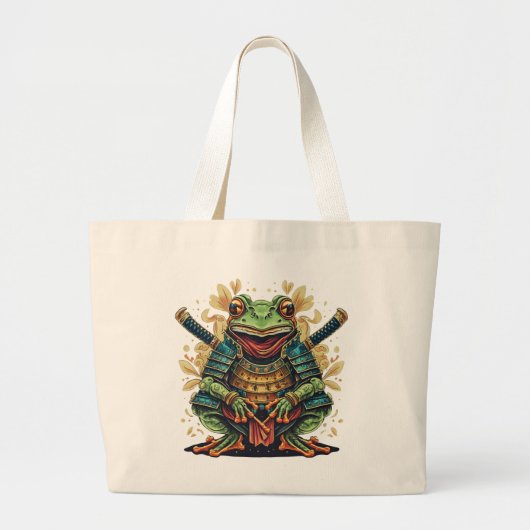 Samurai frog warrior Jumbo Tote ラージトートバッグ (正面)