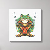  Samurai frog warrior Stretched Canvas Print キャンバスプリント (正面)