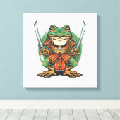  Samurai frog warrior Stretched Canvas Print キャンバスプリント (インサイチュ (ウッドフロア))
