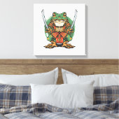  Samurai frog warrior Stretched Canvas Print キャンバスプリント (インサイチュ (寝室))