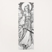 samurai girl and moon anime ink draw art ヨガマット (正面)