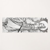 samurai girl and moon anime ink draw art ヨガマット (正面(横))