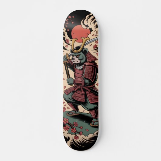 Samurai Green Bear warrior Skateboard スケートボード (正面)
