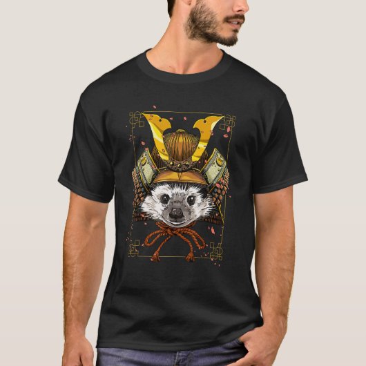 Samurai Hedgehog Japanese Warrior Bushido Japanese Tシャツ (正面)