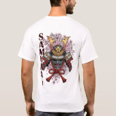 Samurai Helmet Bloom Flower T-Shirt – Japanese War Tシャツ (裏面)