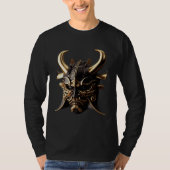 Samurai Helmet Warrior Bushido Oni Mask Japanese C Tシャツ (正面)