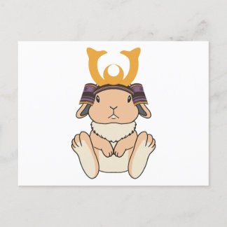Samurai Holland Lop Rabbit Warrior Orange ポストカード