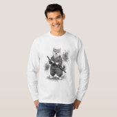 【Samurai Husky Ink Art Long Sleeve】 Tシャツ (正面フル)