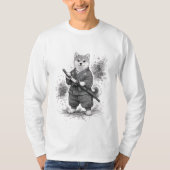【Samurai Husky Ink Art Long Sleeve】 Tシャツ (正面)