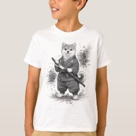 【Samurai Husky Ink Art T-Shirt】 Tシャツ